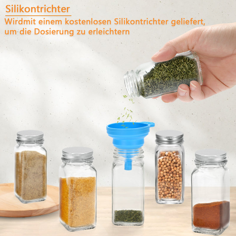 Sonnewelt Drehdeckel Gewürzflasche Gewürzkörnerbehälter 12 Stück