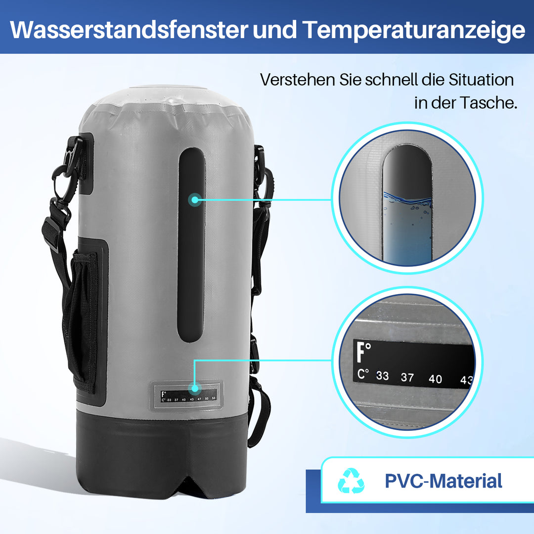 Sonnewelt Campingdusche 12L Tragbarmit Fusspumpe