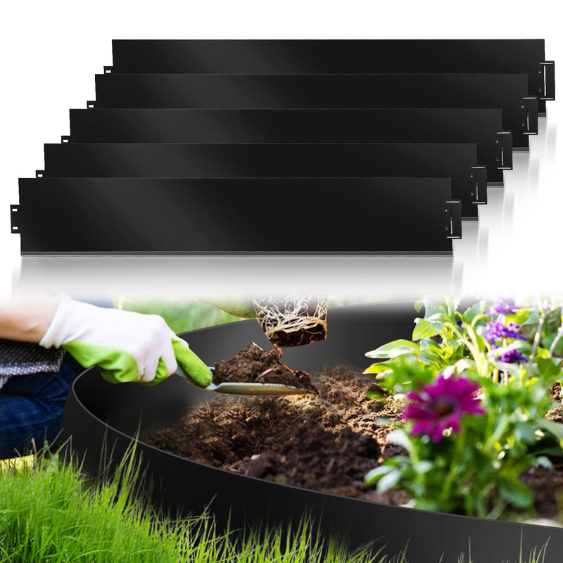 Sonnewelt Rasenkante Metall Beetumrandung 15cm/18cm Schwarz