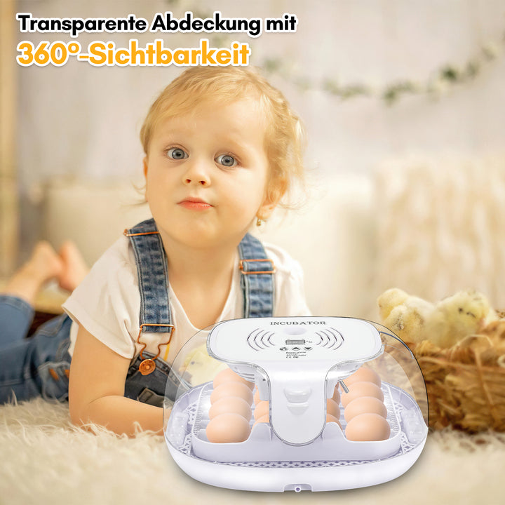 Sonnewelt Brutautomat Vollautomatisch Inkubator für Hühner 16 Eier