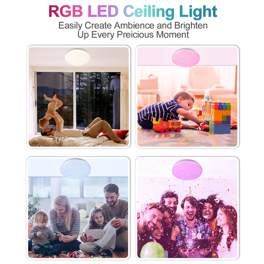 Sonnewelt 24W LED Deckenleuchte RGB mit Sternenhimmel-Effekt