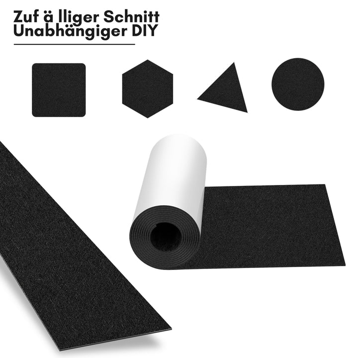 Sonnewelt Filz selbstklebend für DIY Schwarz/Grau