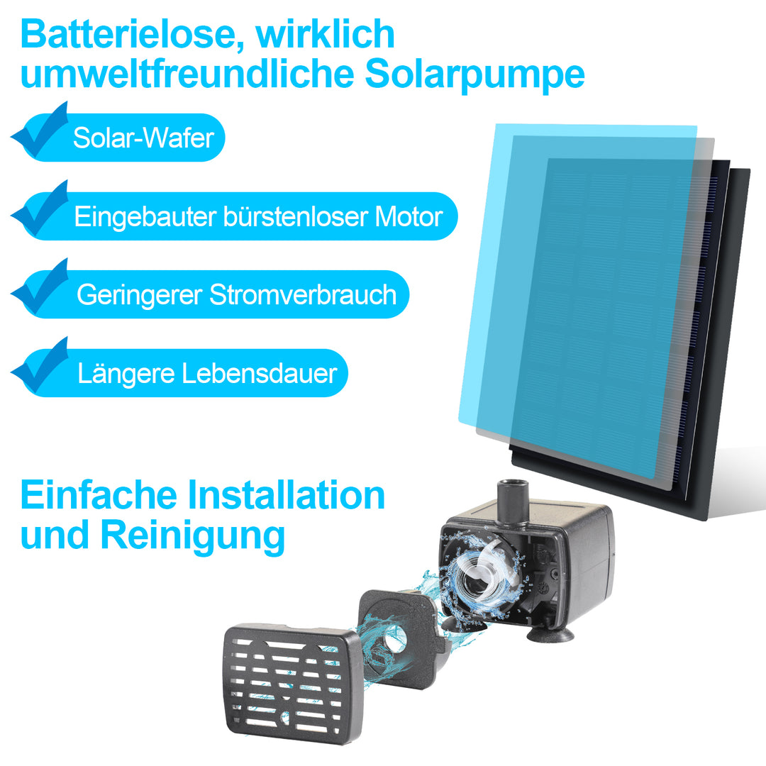 Sonnewelt SolarPumpe Teichpumpe 1.2W/1.5W/2.5W