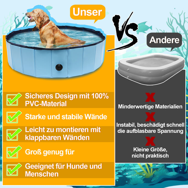 Sonnewelt Hundepool Faltbarer Swimmingpool