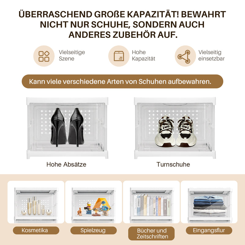 Sonnewelt 6 Ebenen Schuhboxen Aufbewahrungsbox Stapelbar