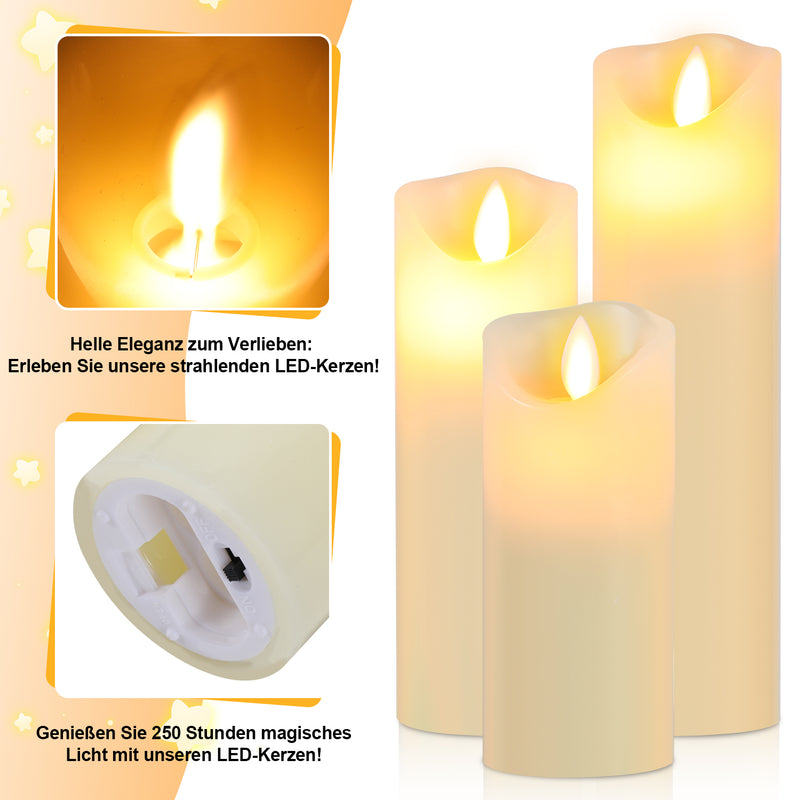 Sonnewelt LED Kerzen Set Flammenlose Kerzen