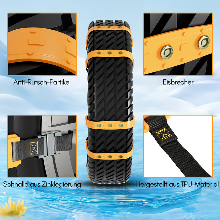 Sonnewelt Snow Chains Emergency Anti-Slip 10 Pieces