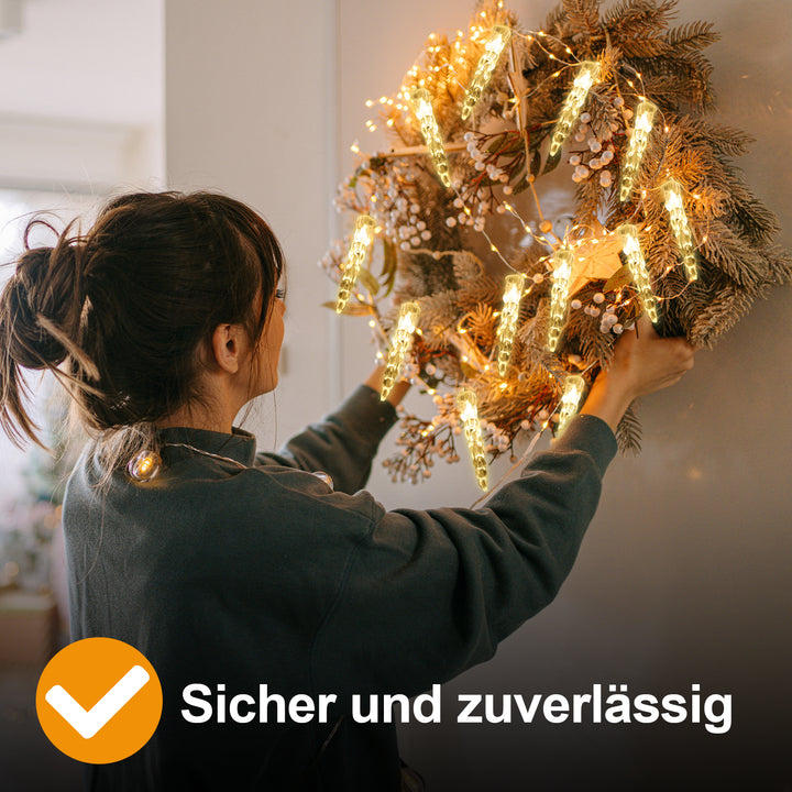 Sonnewelt Solar Icicle Fairy Lights with Remote Control 10m