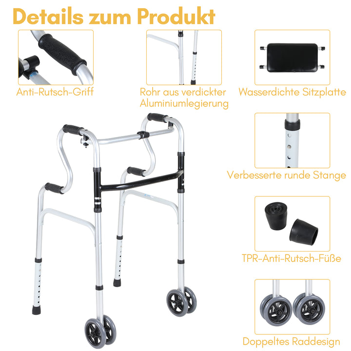 Sonnewelt Walking Aid Lightweight Rollator made of aluminum up to 180 kg
