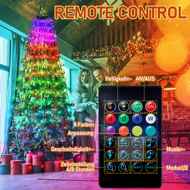 Sonnewelt Christmas tree lighting with APP control 160 LEDs IP67