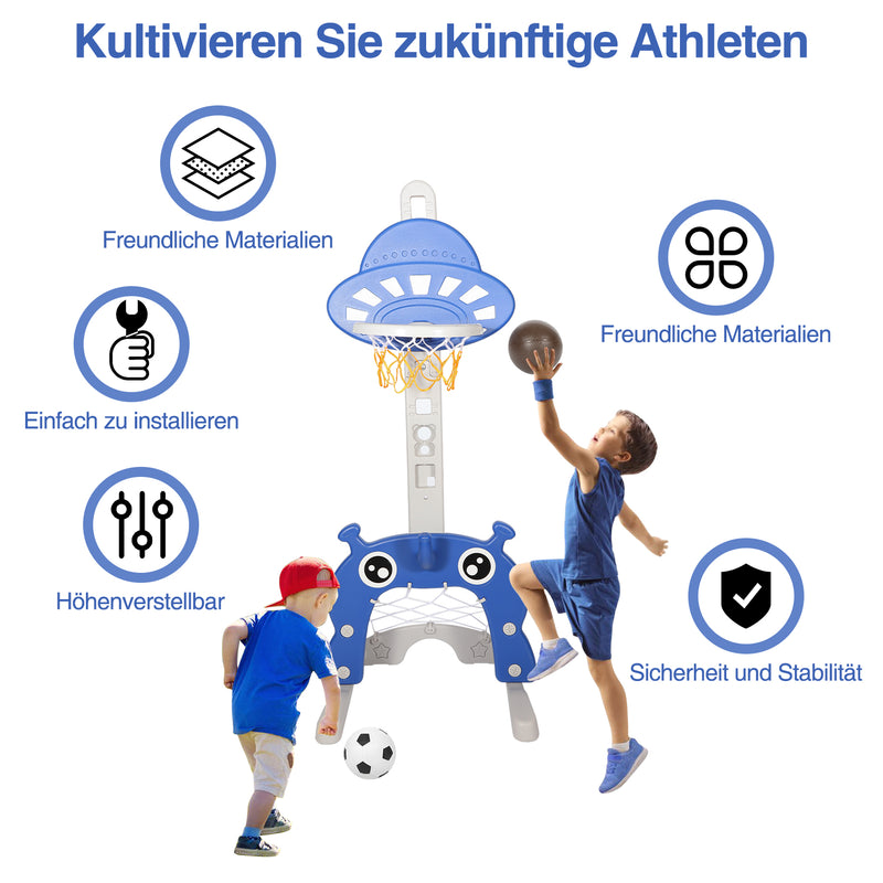 Sonnewelt Kinder Basketballkorb Set 4 in 1 höhenverstellbarer