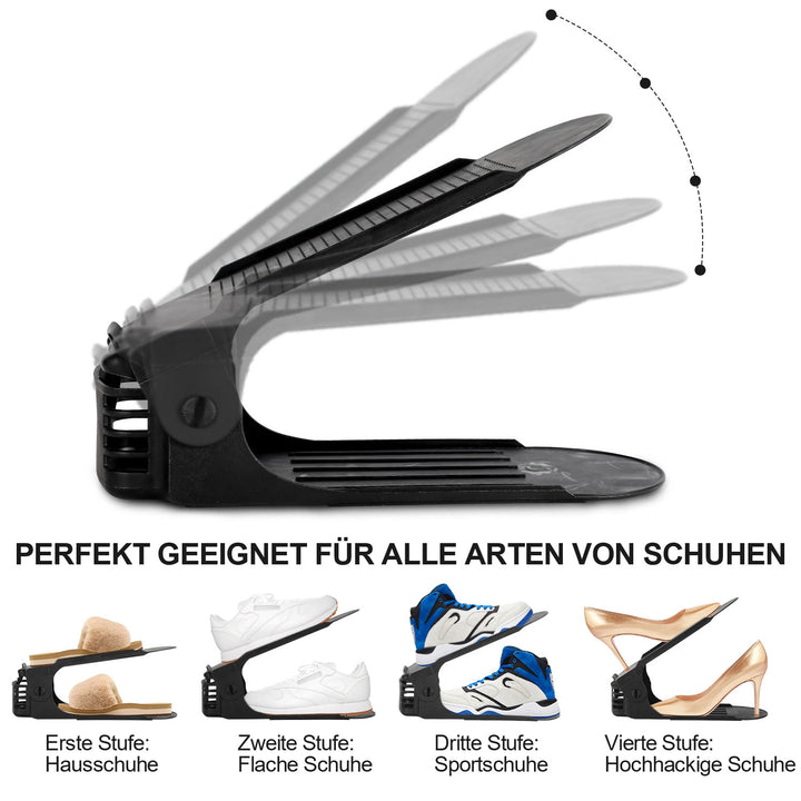 Sonnewelt Schuhorganizer 10 Stück mit 4 Höhenverstellbar