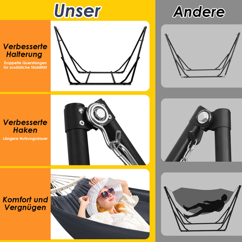 Sonnewelt Hängematte mit Gestell Klappbar mit Tragetasche