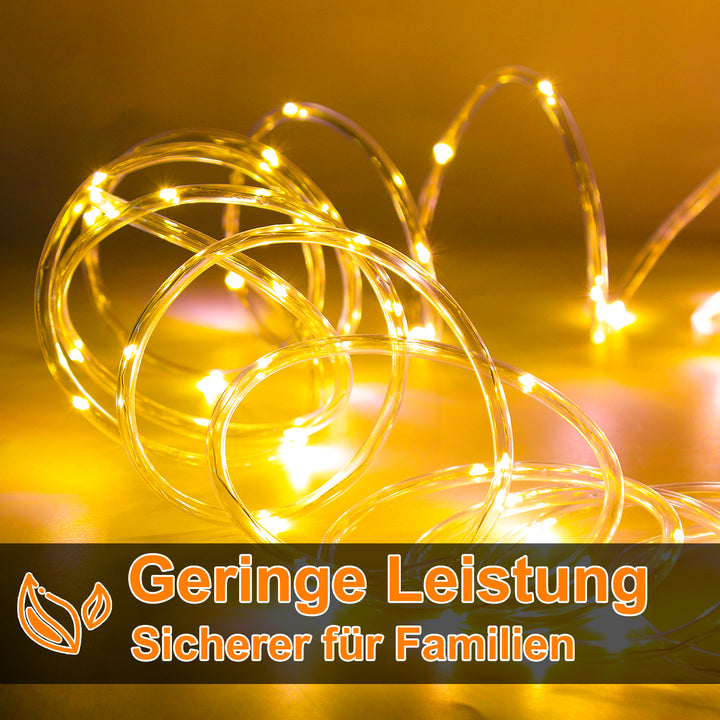 Sonnewelt LED Lichterschlauch mit Timer und 8 Modi 10m-50m