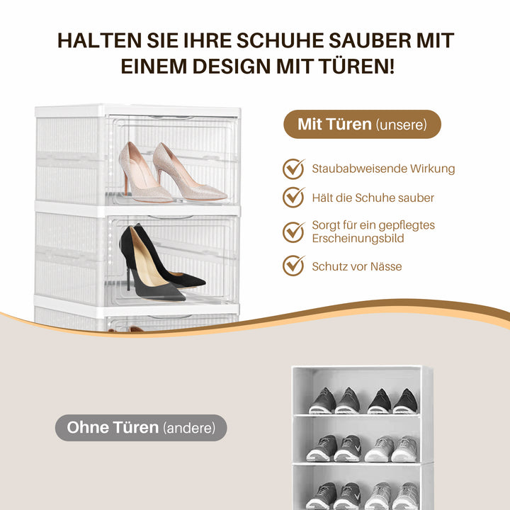 Sonnewelt 6 Ebenen Schuhboxen Aufbewahrungsbox Stapelbar