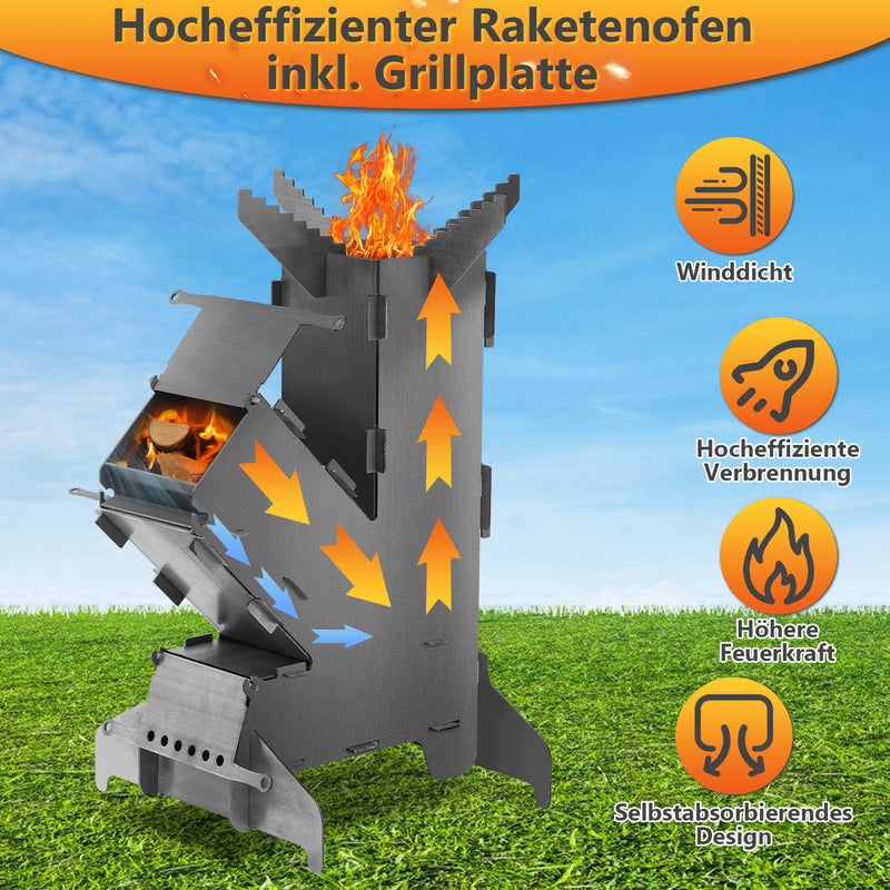 Sonnewelt rocket stove Fire cast iron stove grill plate