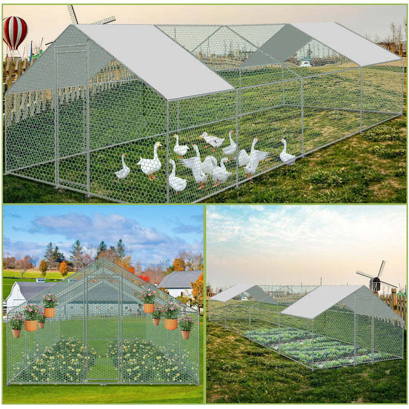 Sonnewelt Hühnerstall mit PE-Farbtuch 3x8x2m