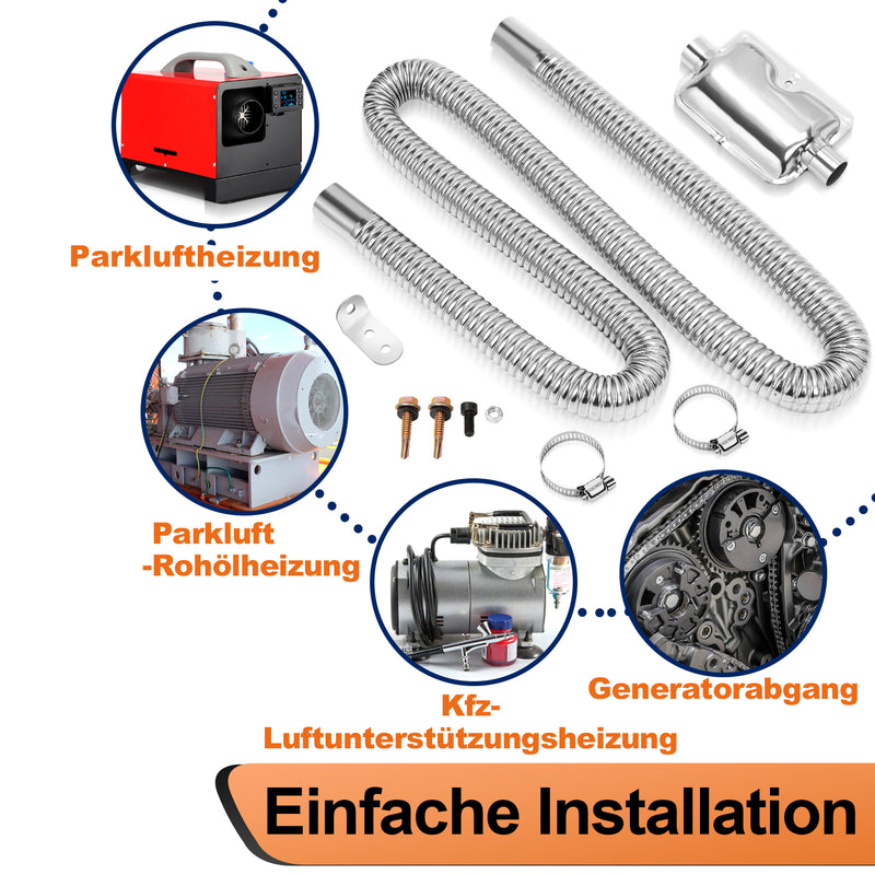 Sonnewelt Abgasschlauch Auto Edelstahl Schalldämpfer