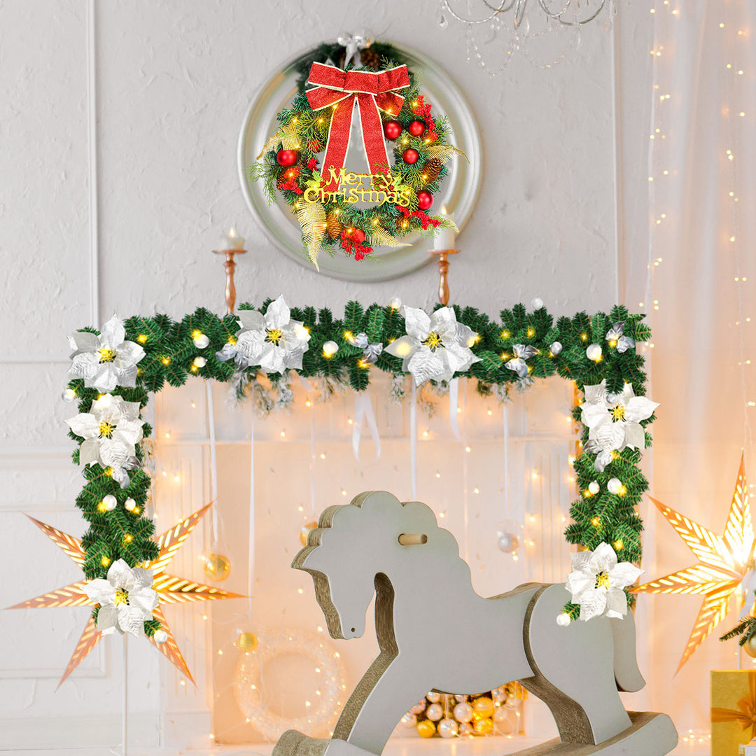 Sonnewelt Weihnachtsgirlande 2.7m mit Blumen