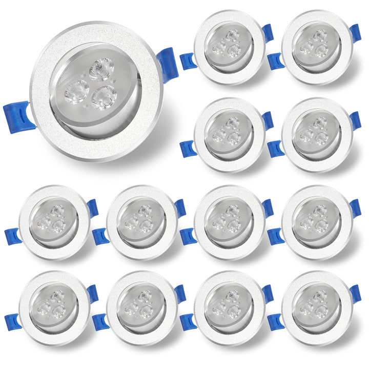 Sonnewelt LED Einbaustrahler 20x 3W Kaltweiß/Warmweiß Extra flach