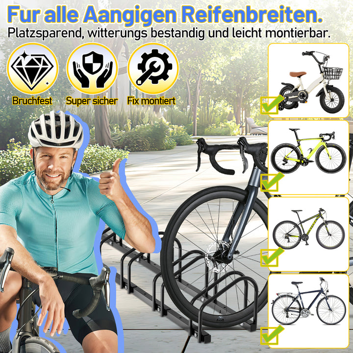 Sonnewelt Fahrradständer für 2/3/4/5/6 Fahrräder Schwarz