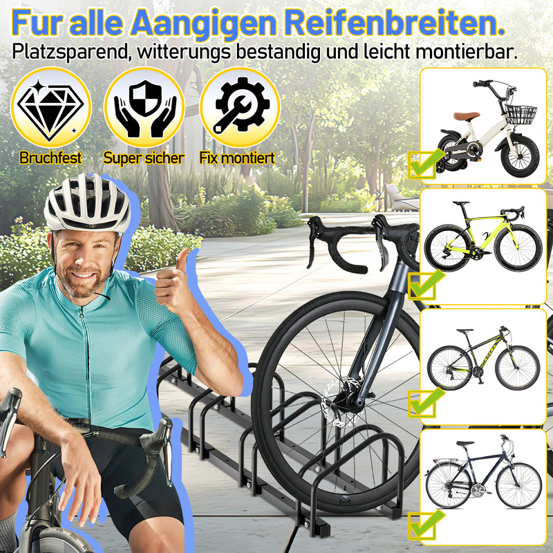 Sonnewelt Fahrradständer für 2/3/4/5/6 Fahrräder Schwarz