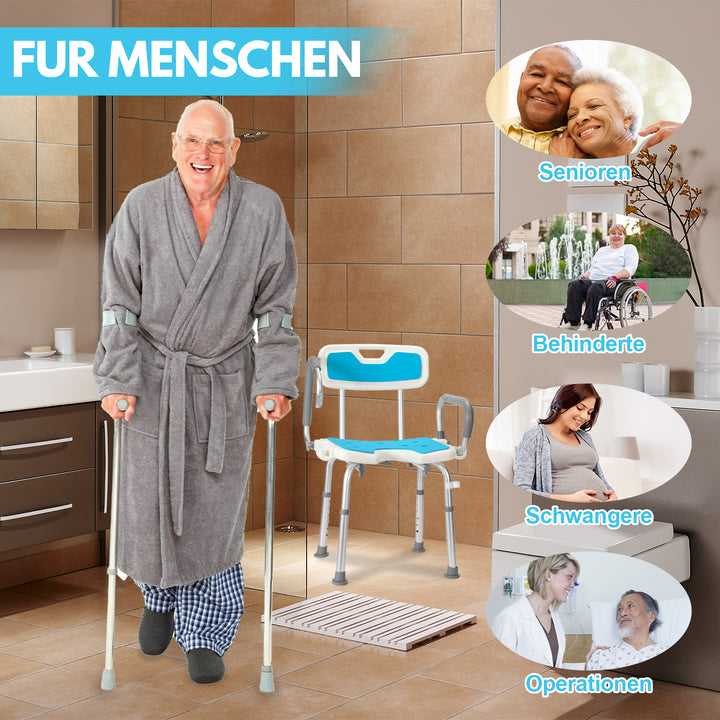 Sonnewelt shower stool shower seat with fold-up armrest
