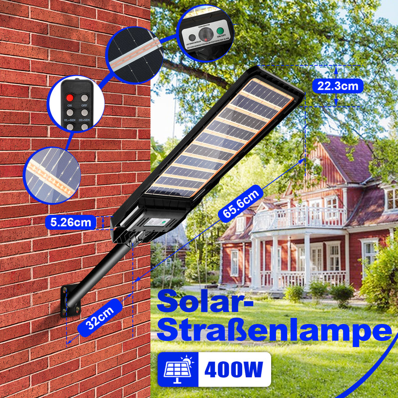 Sonnewelt Solarlampen Straßenlaterne mit Bewegungssensor 300W/400W
