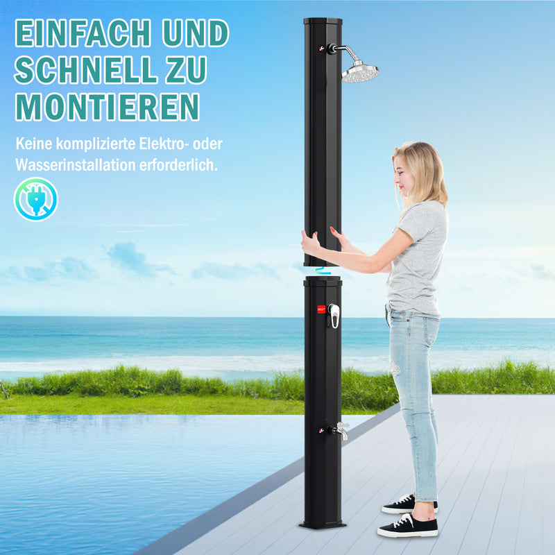 Sonnewelt Solardusche 35L Solardusche Gartendusche Inkl. Schutzhaube