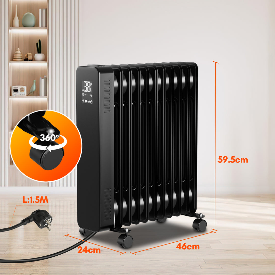 Sonnewelt Ölradiator Elektroheizung 2500W WiFi App & Fernbedienung