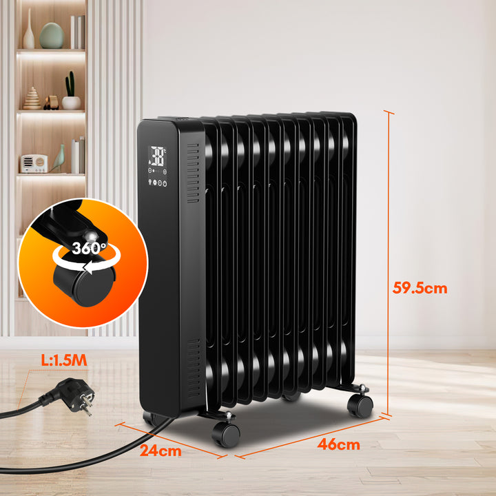 Sonnewelt Ölradiator Elektroheizung 2500W WiFi App & Fernbedienung