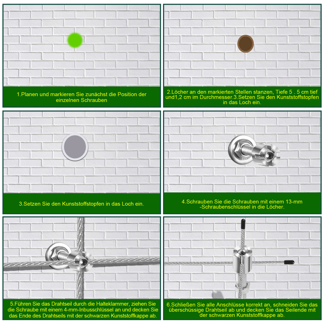 Sonnewelt Rankhilfe Edelstahl für Kletterpflanzen 12m