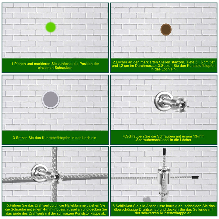 Sonnewelt Rankhilfe Edelstahl für Kletterpflanzen 12m