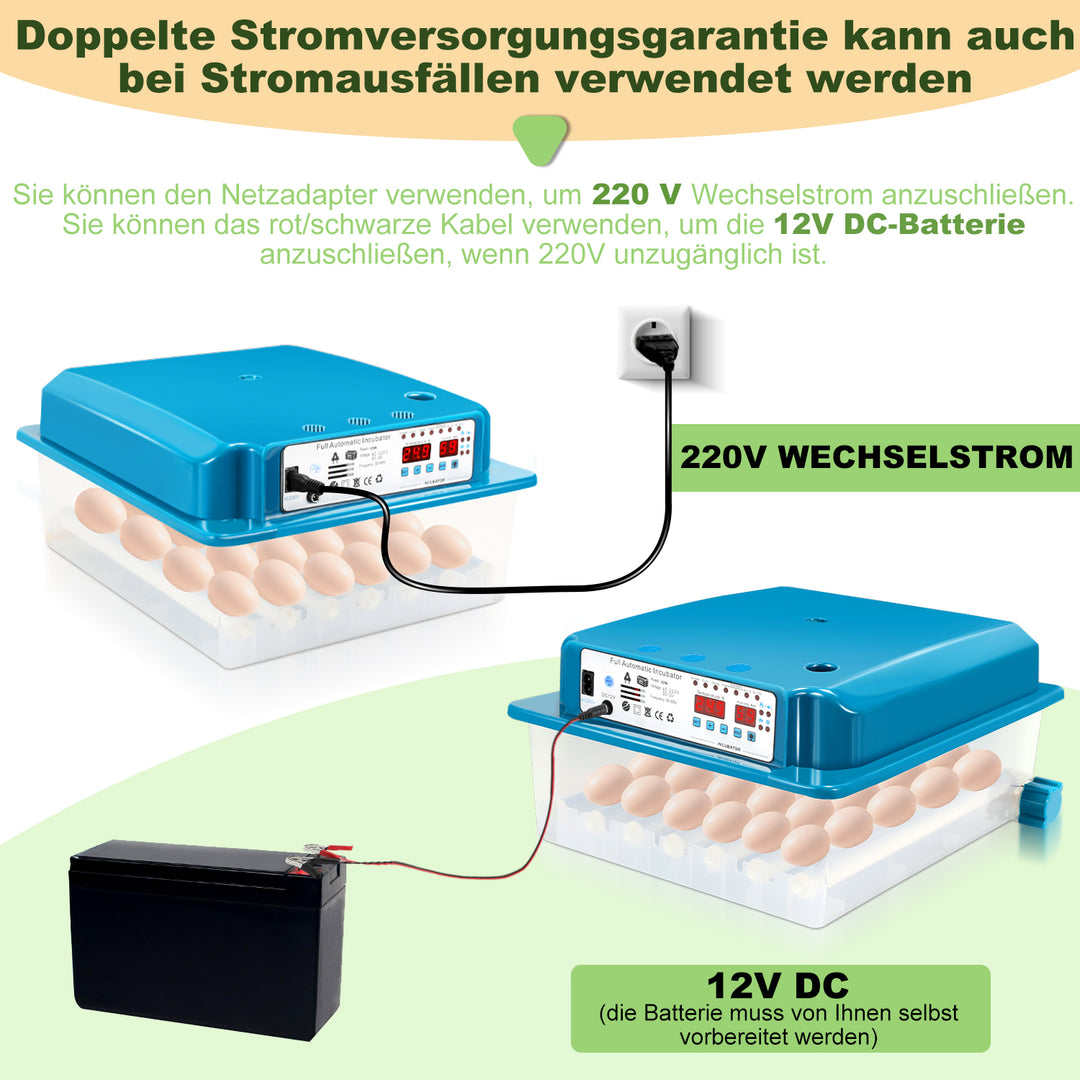 Sonnewelt Brutautomat Vollautomatisch Inkubator für Hühner 36 Eier