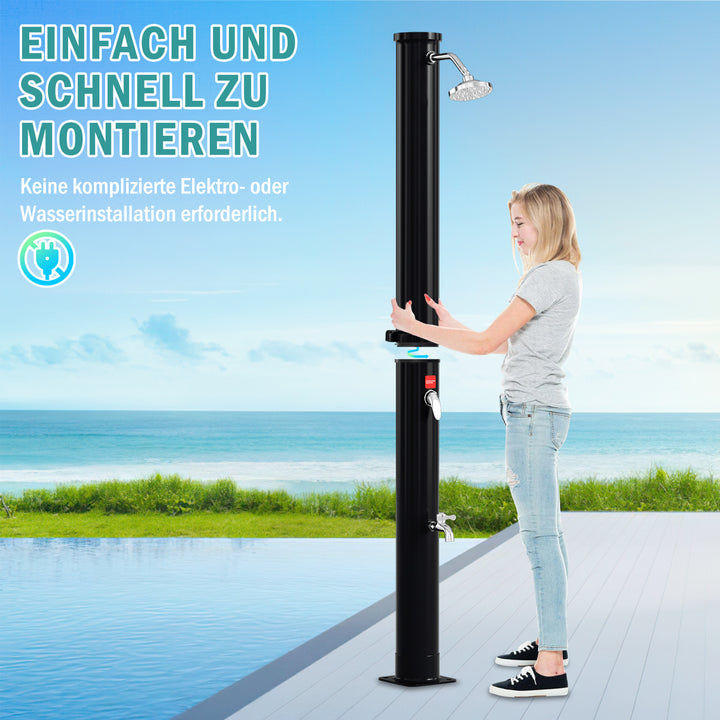 Sonnewelt solar shower with shower head, foot shower and protective cover 20L