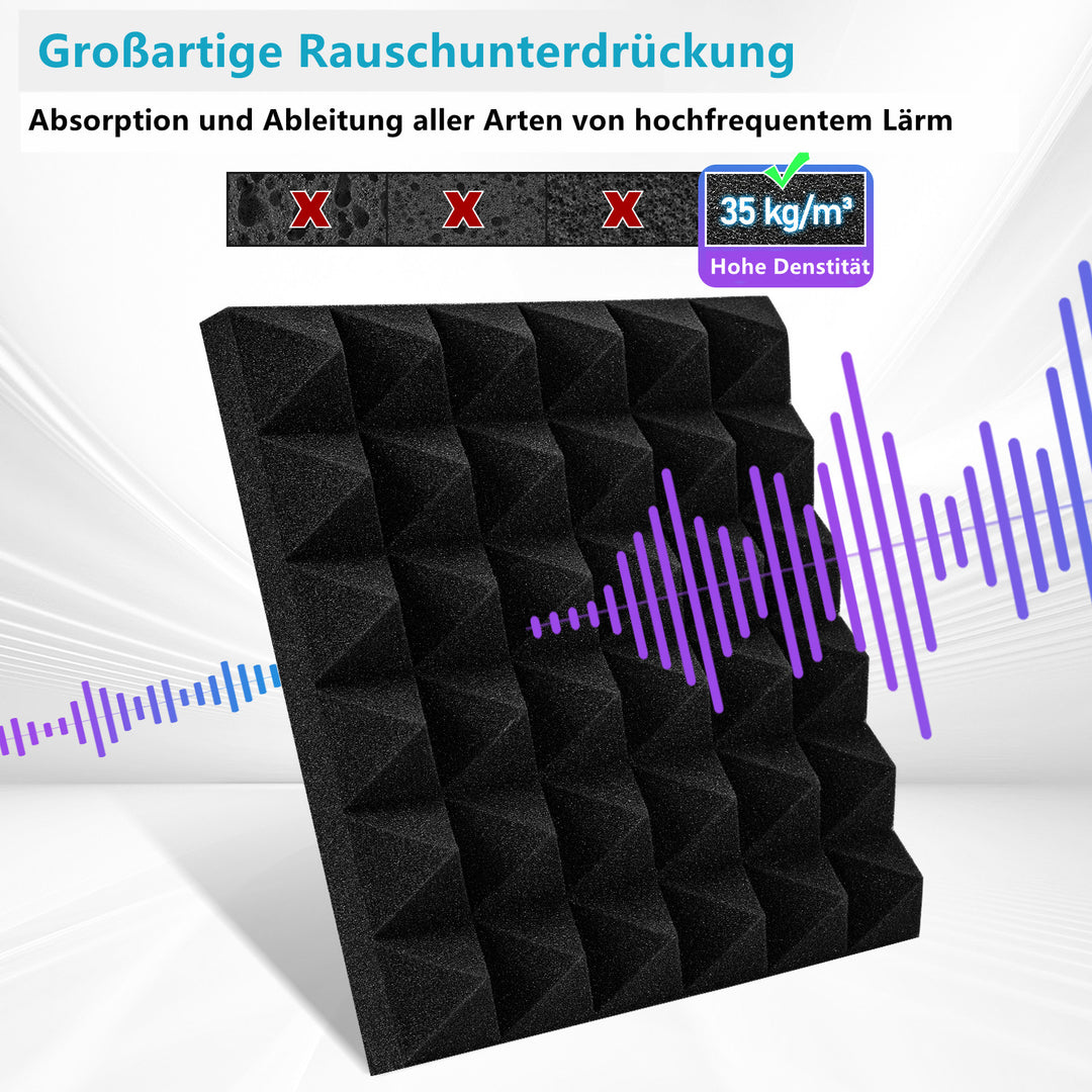 Sonnewelt Acoustic Foam Self-Adhesive 3D High-Density Pyramid