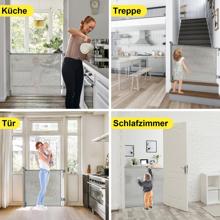 Sonnewelt Treppenschutzgitter Türschutzgitter Ausziehbar 0-150cm/180cm