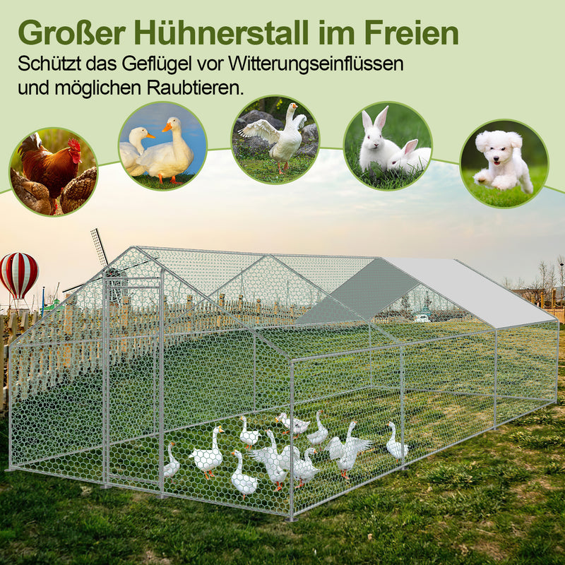 Sonnewelt Hühnerstall mit PE-Farbtuch 3x6x2m