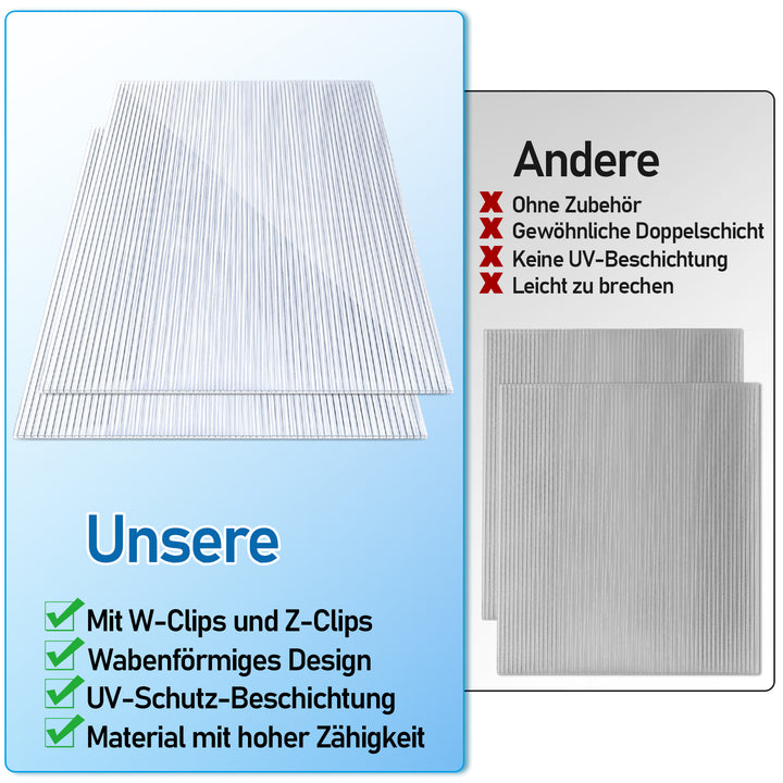 Sonnewelt double-wall sheet 4mm 14 pieces for greenhouse
