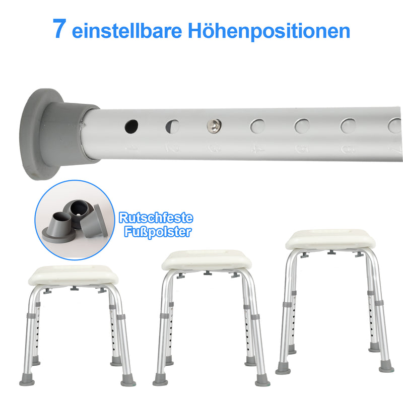 Sonnewelt Duschhocker Höhenverstellbar U-Typ Aluminium