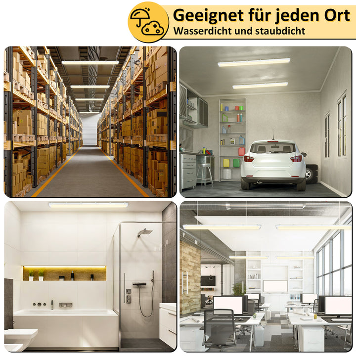 Sonnewelt LED Feuchtraumleuchte 2x 18W 120 cm T8 Neutralweiß/Kaltweiß