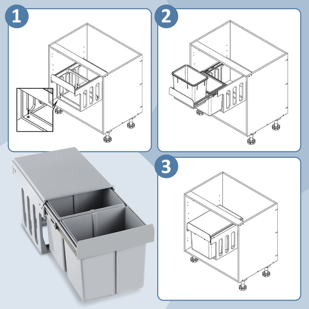 Sonnewelt Mülleimer Abfalleimer Einbau 30L Schrank