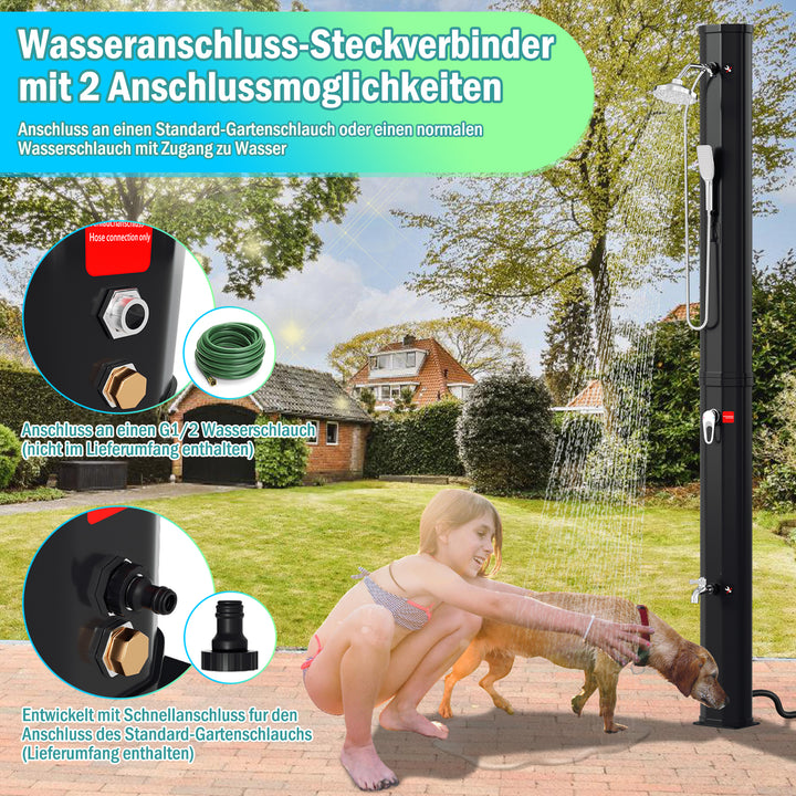 Sonnewelt Solar Shower 40L Solar Shower Garden Shower Incl. Protective Cover and Hand Shower