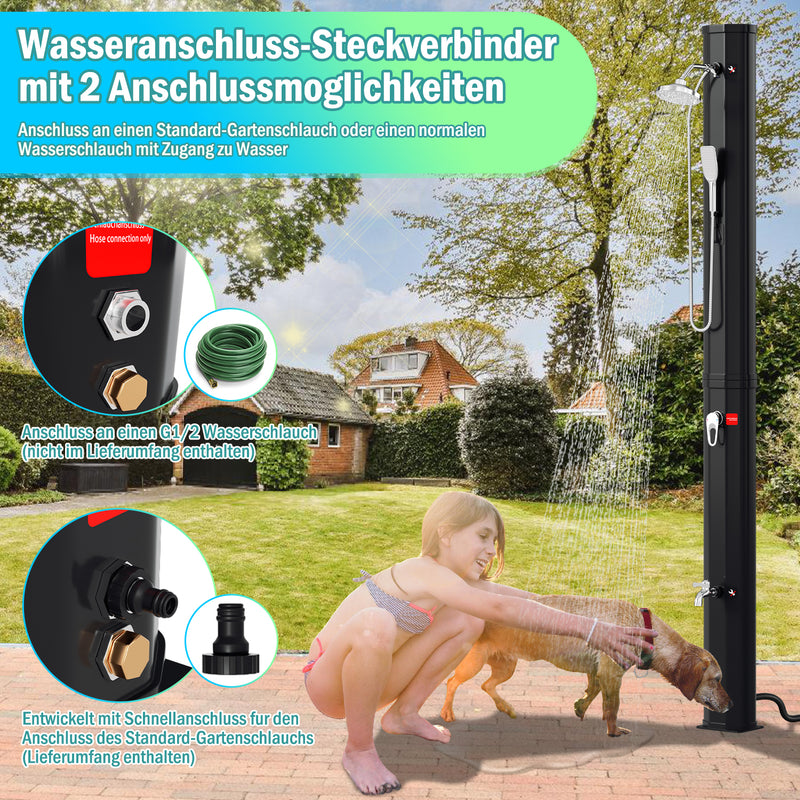 Sonnewelt 40L Solardusche Gartendusche Inkl. Schutzhaube und Handbrause
