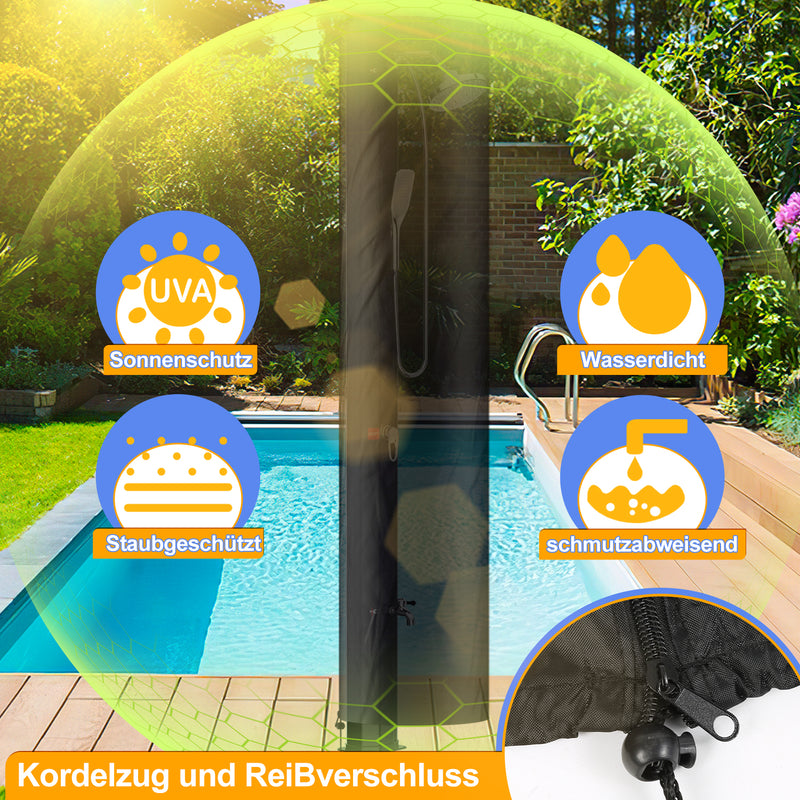 Sonnewelt 35L Solardusche Gartendusche Inkl. Schutzhaube und Handbrause
