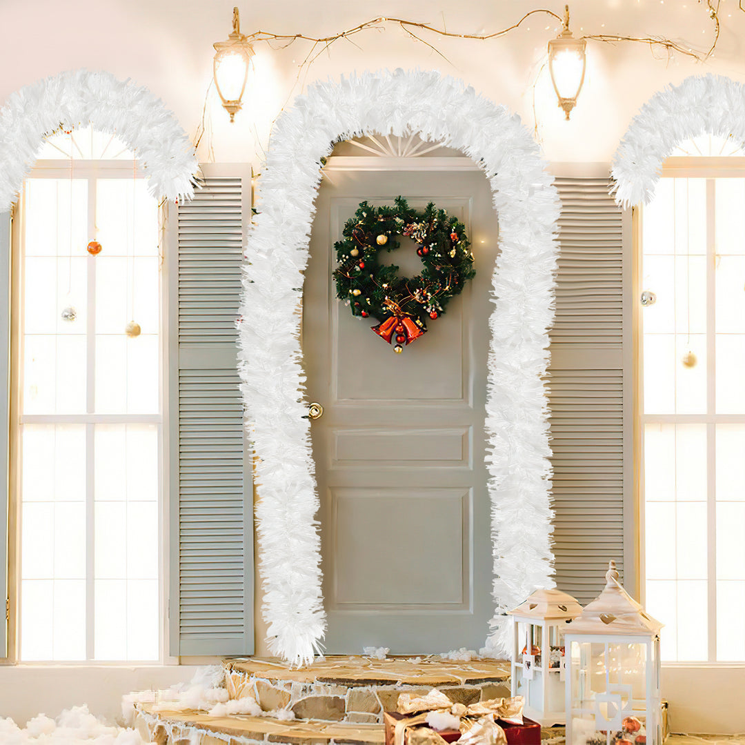 Sonnewelt Weihnachtsgirlande Girlande Weiß 2M 6 Stück