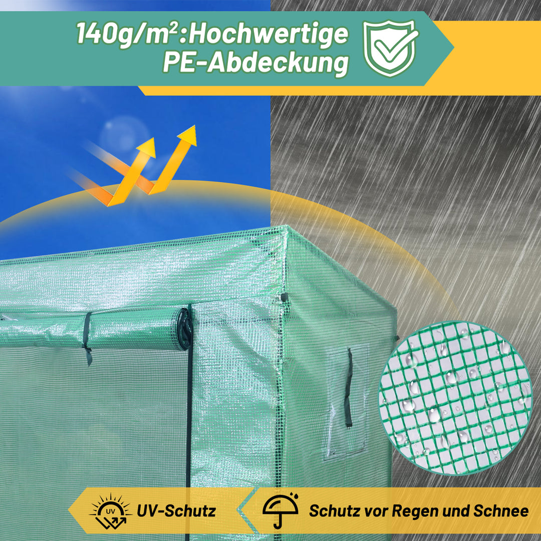 Sonnewelt Gewächshaus Foliengewächshaus 200 x 80 x 170cm