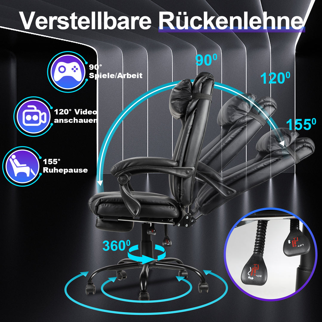Sonnewelt Drehstuhl Höhenverstellbar Bürostuhl 360° frei Drehbar