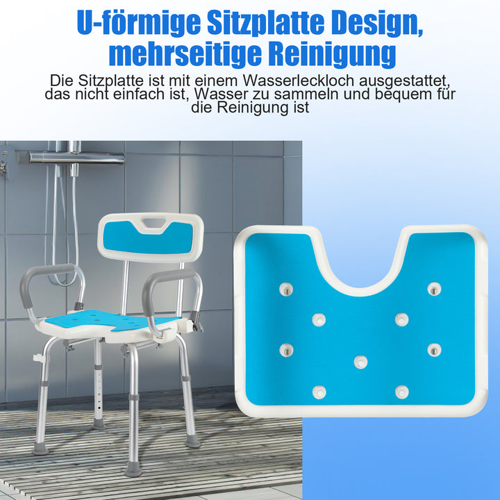 Sonnewelt shower stool shower seat with fold-up armrest