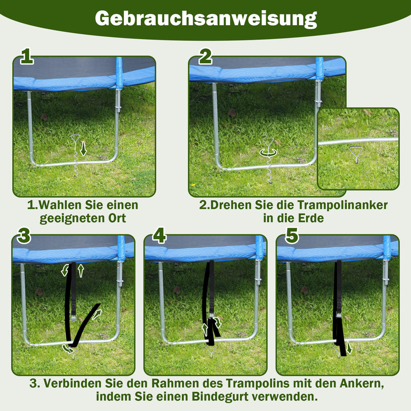 Sonnewelt Bodenanker für Trampoline Bodenveranker 4X